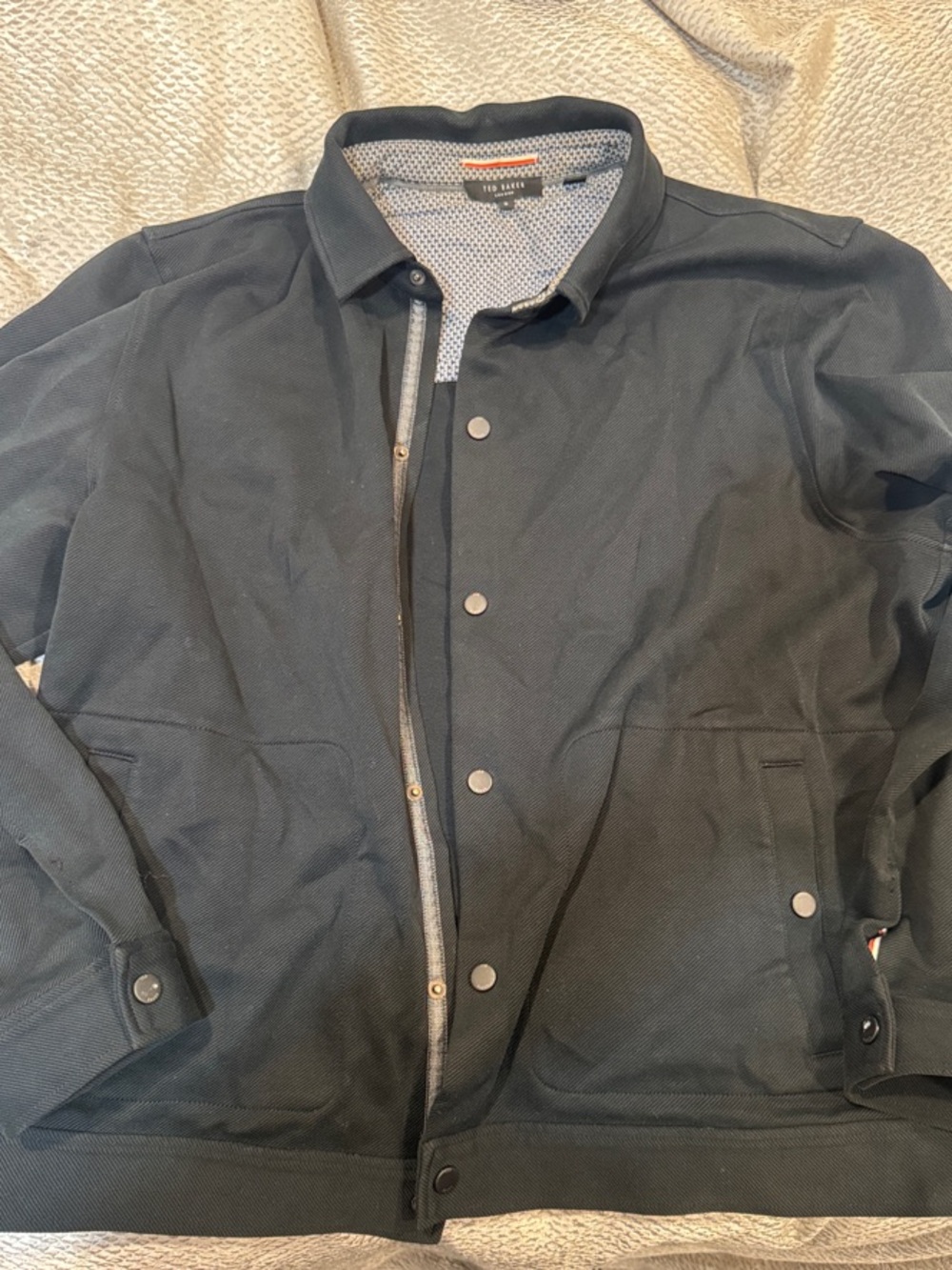 Ted Baker Navy Lightweight Snap-Front Jacket